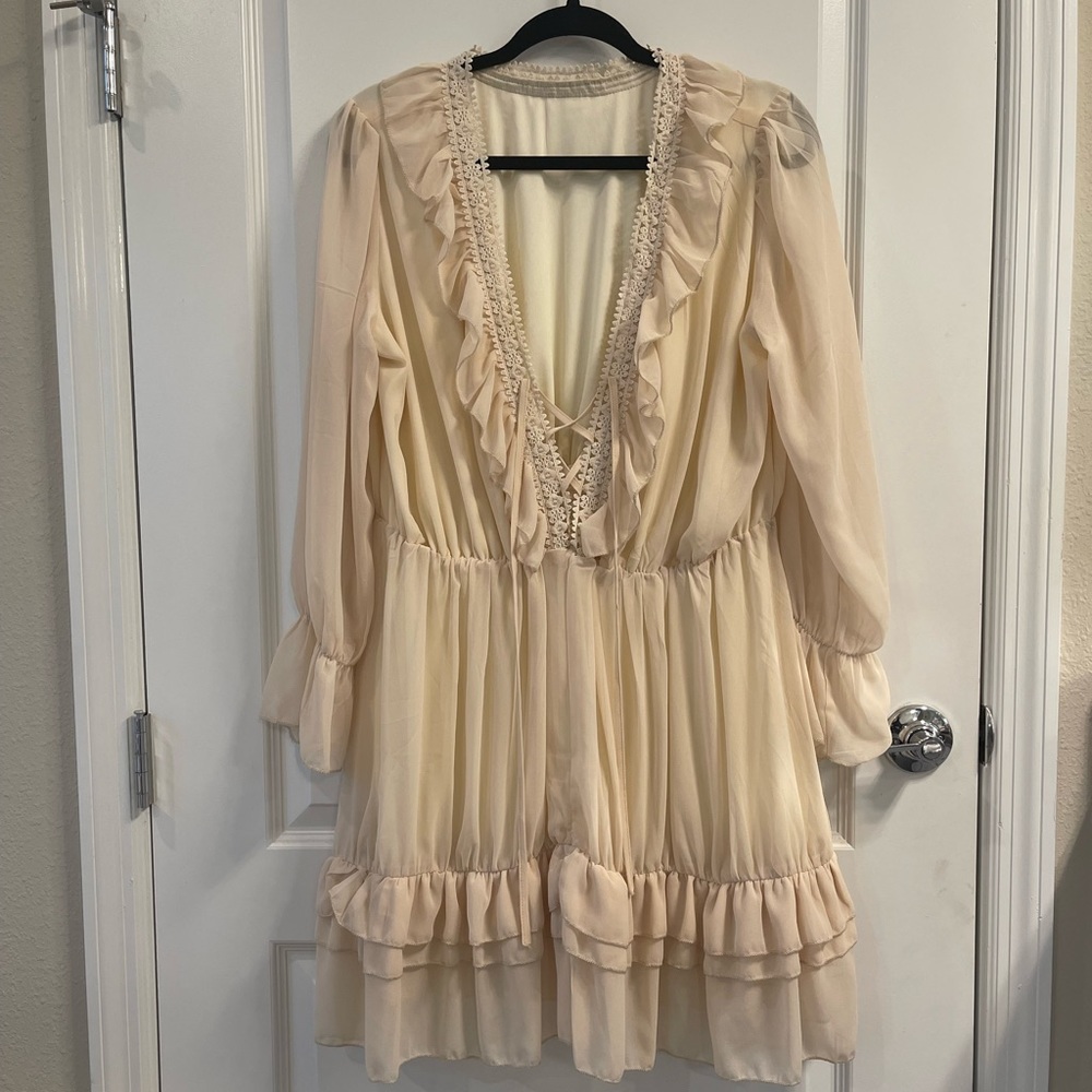Cream Babydoll Dress